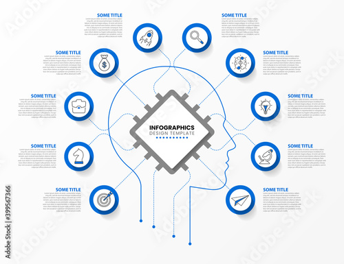 Infographic design template. Technology concept with 10 steps