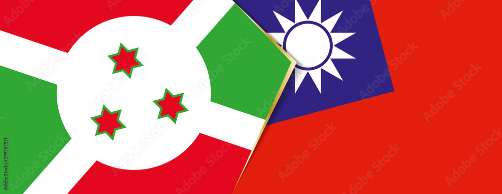 Burundi and Taiwan flags, two vector flags. Burundi and Taiwan flags, two vector flags.
