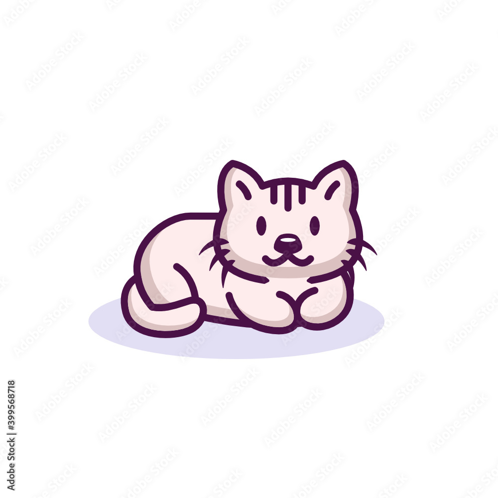 Cute cat illustration in white background Cute cat illustration in white background