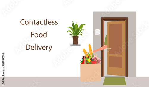Coronavirus COVID-19 Contactless delivery Transfer