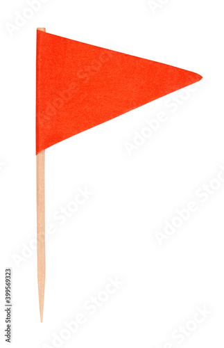 Red decorative flag on toothpick festive decoration for drink and food