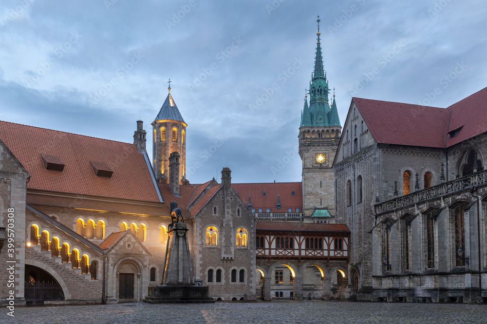 Medieval castle and cathedral in old German town