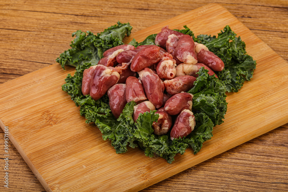 Raw chicken hearts for cooking Raw chicken hearts for cooking