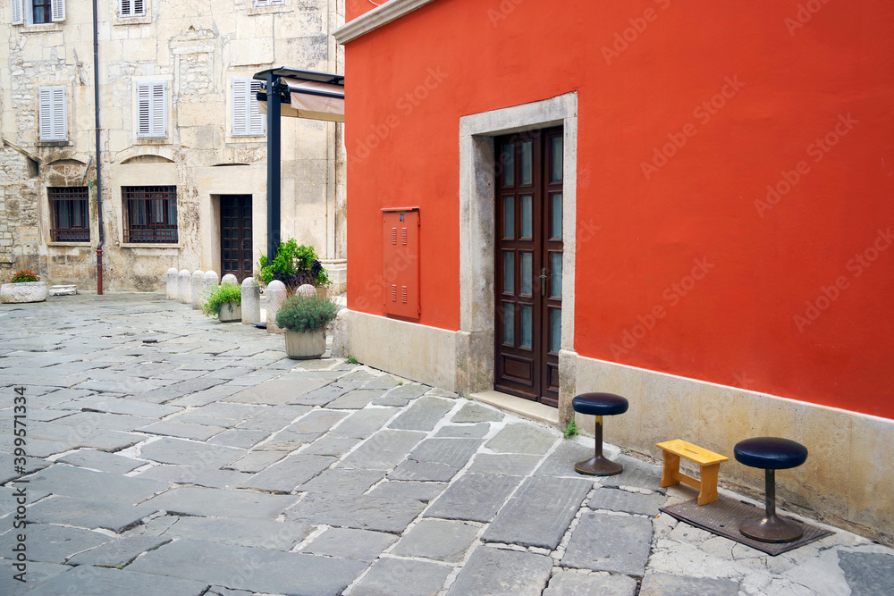 Architecture of Pula the largest city in Istria Croatia and popular tourist destination known for its Roman monuments Architecture of Pula the largest city in Istria Croatia and popular tourist destination known for its Roman monuments