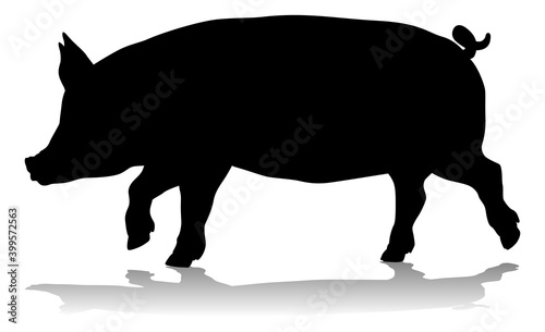 A pig silhouette farm animal graphic