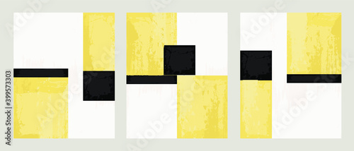 Set 3 illustration vector EPS 10 print hand draw painted abstract shapes geometry contemporary aesthetic mid century Scandinavian nordic
