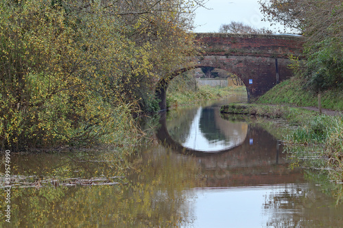 An arched bridge at Bathpool on the Bridgewater and Taunton Canal in Somerset, England photo