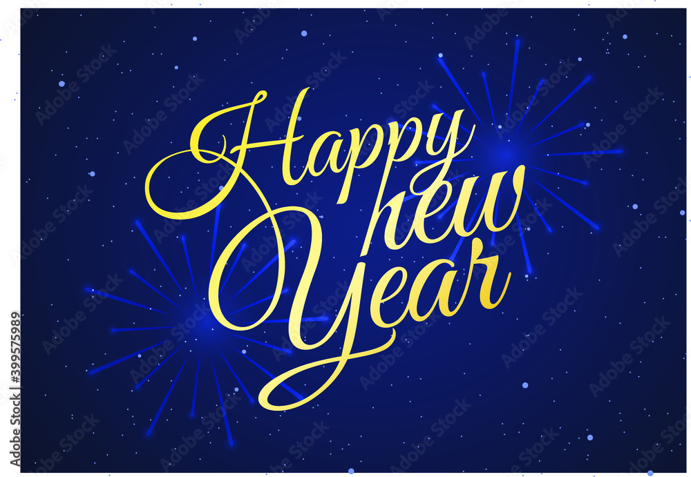 High Quality Happy New Year on Gradient Background . Isolated Vector Elements