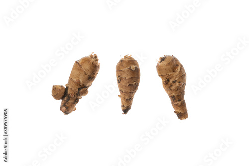 natural product, piece of fresh ginger food isolated on white
