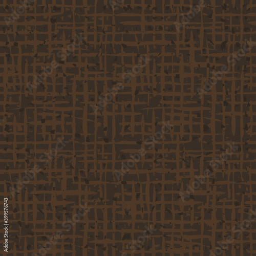 Burlap texture.  Brown fabric. Canvas seamless background pattern. Cloth linen sack backdrop. Vintage rustic style for posters, banners, retro designs. Vector