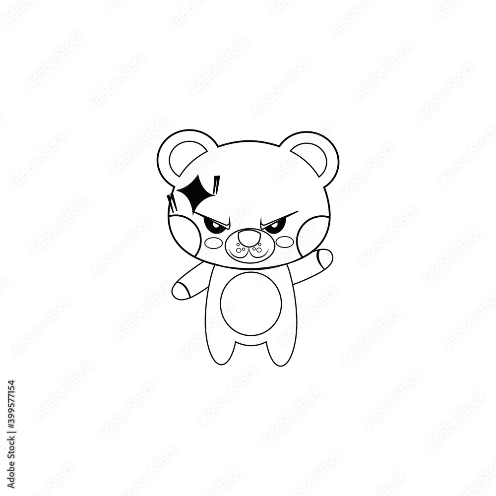 Isolated angry bear cartoon on a white background. Vector illustration Isolated angry bear cartoon on a white background. Vector illustration