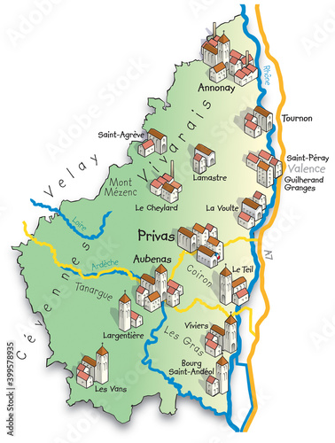 07 Carte du département de l'Ardèche