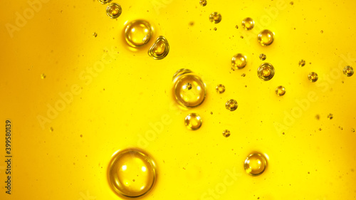 Oil background with air bubbles, macro shot.