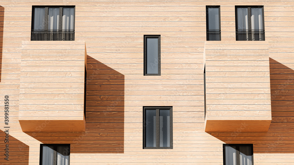 Facade Of A Modern Contemporary Wood Sided Building