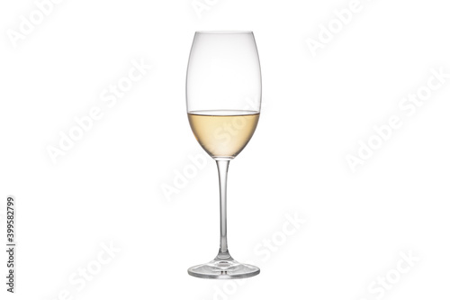 White wine in a glass goblet.