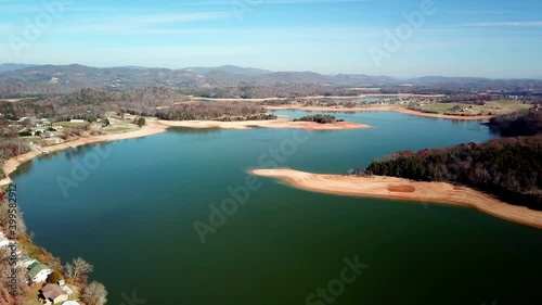 Aerial HIgh Shot Cherokee Lake Tennessee in 4k photo
