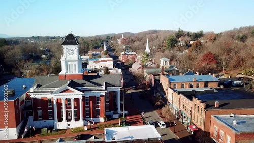 Aerial over the Historic Washington County Courthouse in Jonesborough Tennessee, Jonesborough Tenn, Jonesborough TN photo