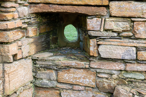 old brick wall with stone