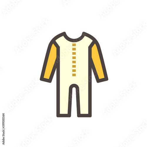Coverall or overall vector icon. That uniform is safety cloth or protective workwear for industry, chemical and medical i.e. electrician, builder, mechanic, scientist, doctor and health professional.