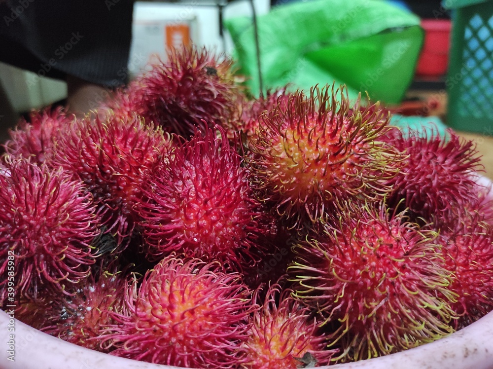 rambutan fruit Stock Photo | Adobe Stock