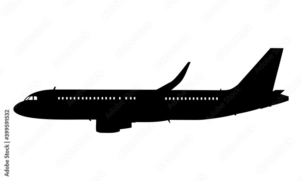 silhouette image of passenger airplane silhouette image of passenger airplane
