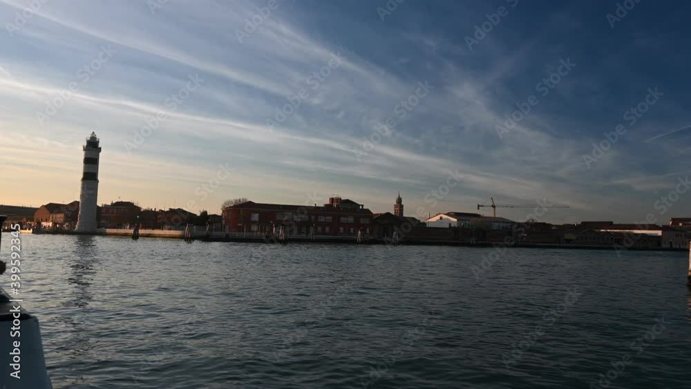 Venice, Italy - December 2020 - sailing among the islands of the Venetian lagoon Venice, Italy - December 2020 - sailing among the islands of the Venetian lagoon