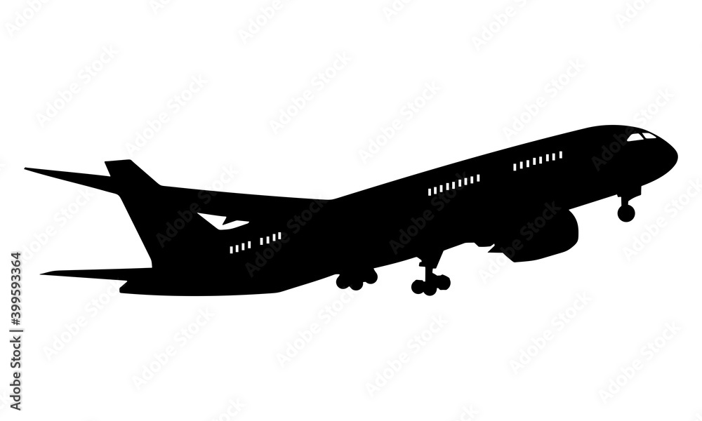 the silhouette of the beauty of the airplane can be seen from the side