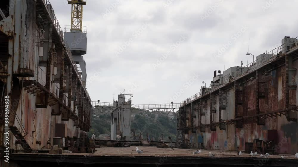 Floating dock. A device for repairing large vessels. Floating dock. A device for repairing large vessels.
