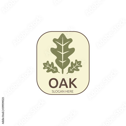 oak leaf vintage color logo vector illustration template design