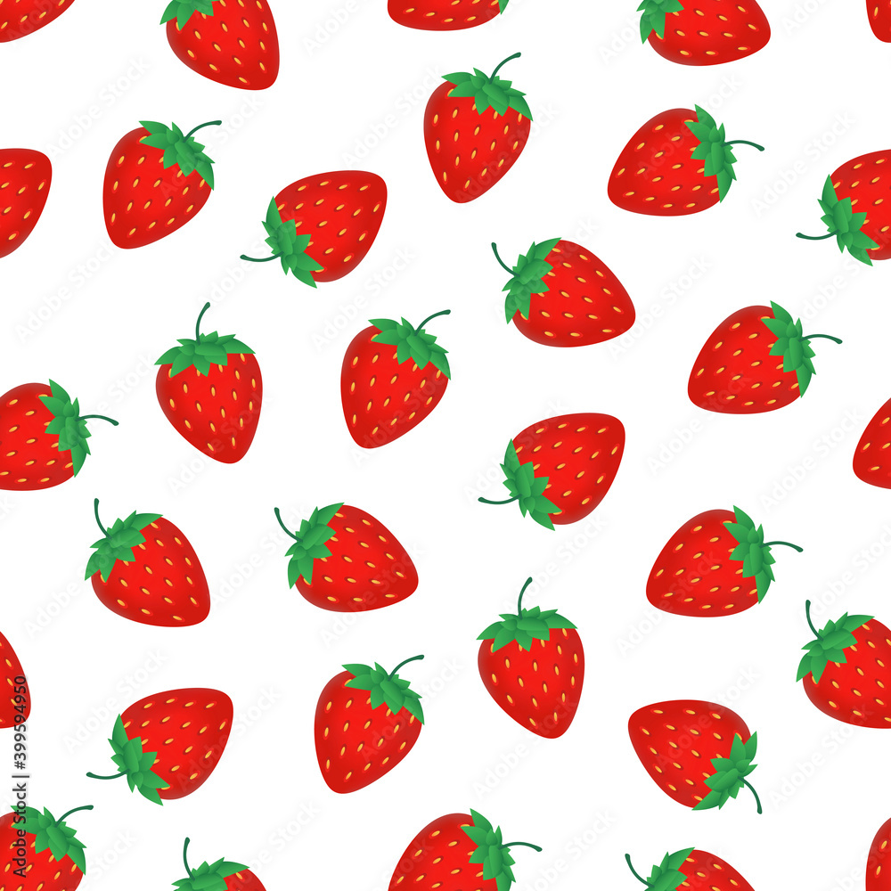 Seamless pattern of ripe strawberry. This fruit design for your business projects. Perfect for fabrics and decor. Beautiful vector background. Seamless pattern of ripe strawberry. This fruit design for your business projects. Perfect for fabrics and decor. Beautiful vector background.