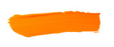 Orange yellow brush stroke isolated on white background. Orange abstract stroke. Colorful watercolor brush stroke.