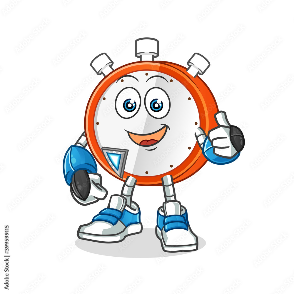 alarm clock robot character. cartoon mascot vector alarm clock robot character. cartoon mascot vector