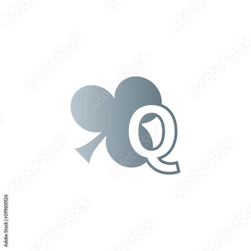 Letter Q logo combined with shamrock icon design