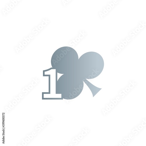 Number 1 logo combined with shamrock icon design