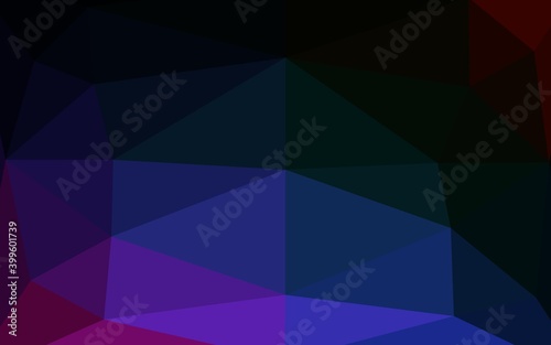 Dark Multicolor, Rainbow vector polygon abstract layout.