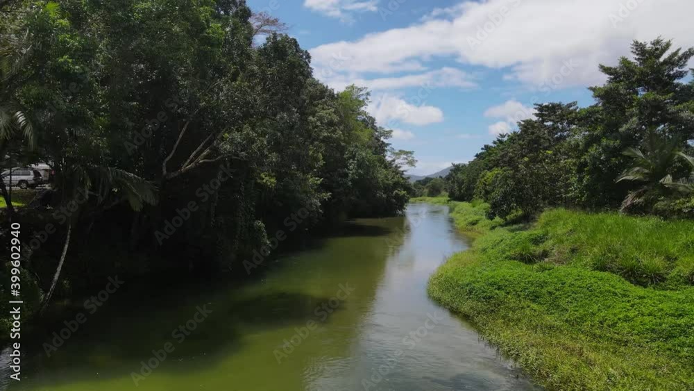 Following a clear water crocodile infested creek in far north tropical Queensland
