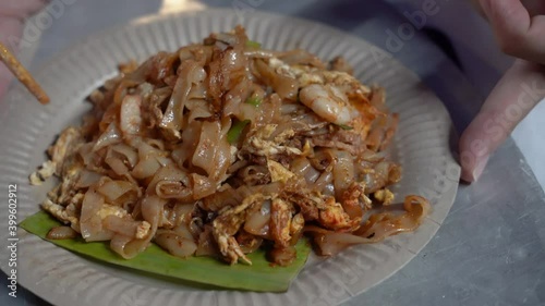 Asia Chinese Street Food Stir Fried Noodle Char Kuey Teow photo