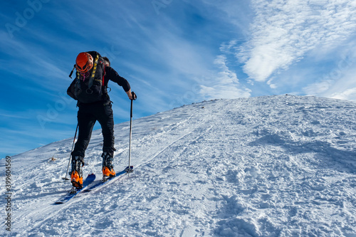 Ski mountaineer in the italian alps