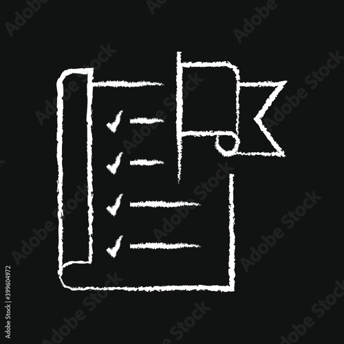setting goals in a list, chalk icon