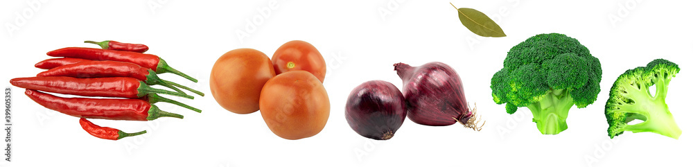 Fresh and healthy vegetables on an isolated on white background Fresh and healthy vegetables on an isolated on white background