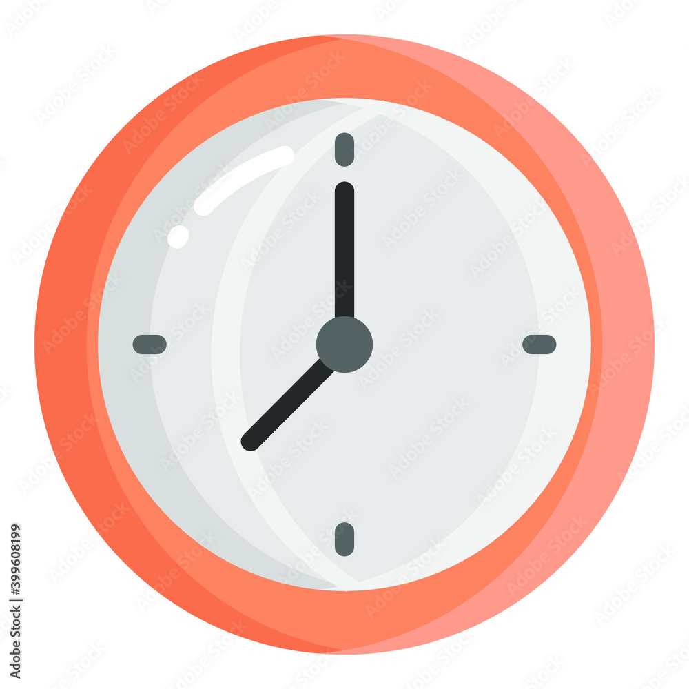 clock flat icon, school and education icon clock flat icon, school and education icon
