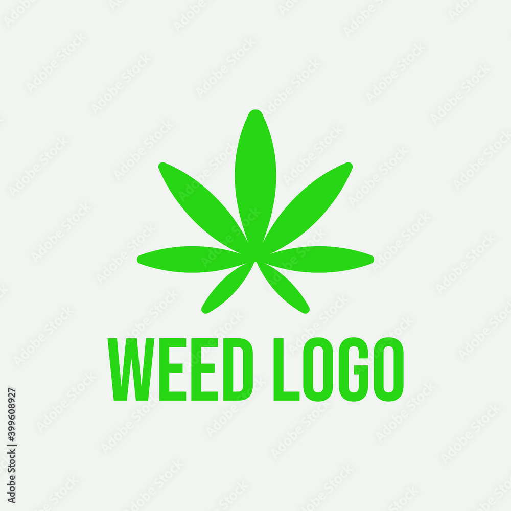 Weed Logo Vector With Gray Background Weed Logo Vector With Gray Background