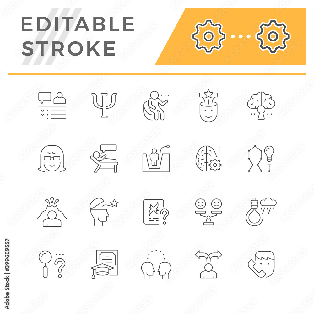 Set line icons of psychology Set line icons of psychology