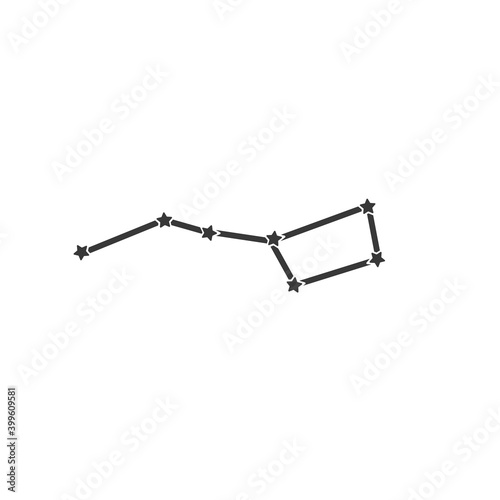 Big Dipper constellation icon isolated on white background. Ursa Major icon Vector Illustration