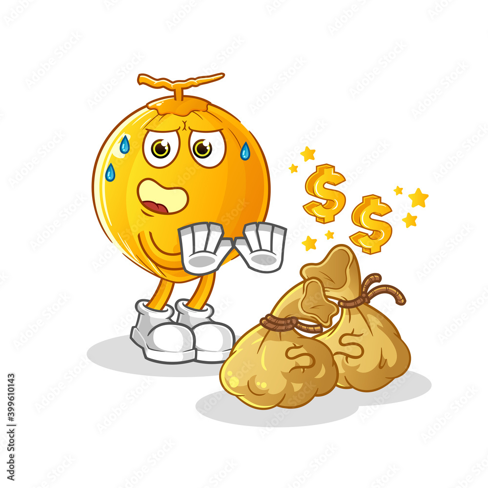 king coconut refuse money illustration. character vector king coconut refuse money illustration. character vector