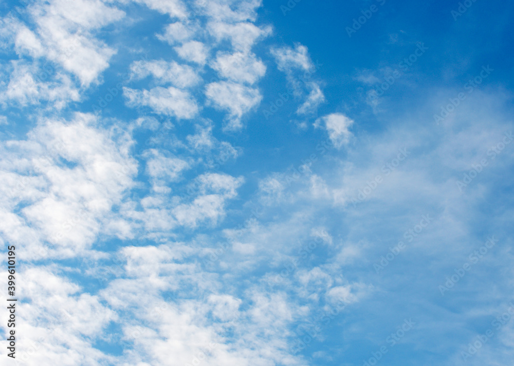 White clouds in blue sky