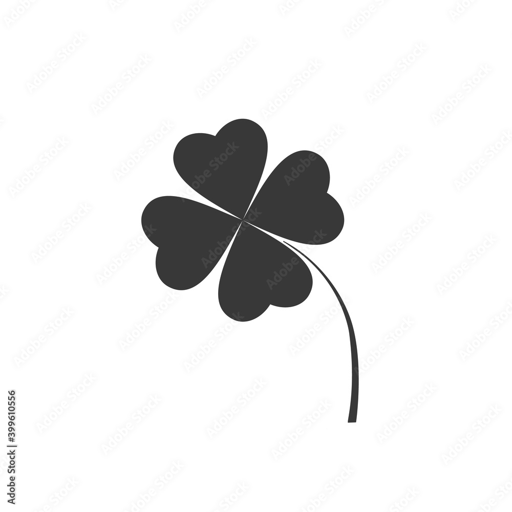 Leaf clover sign icon. Saint Patrick symbol. Ecology concept. Flat design style. Vector Leaf clover sign icon. Saint Patrick symbol. Ecology concept. Flat design style. Vector