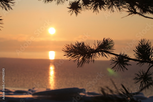 sunset on the sea