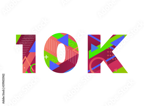 10K Concept Retro Colorful Word Art Illustration