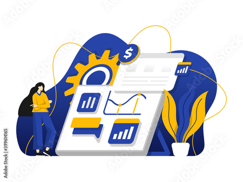 Modern flat design illustration of Marketing Investment, Management Of Resources, Business Strategy. Can be used for website and mobile website or Landing page. Vector illustration